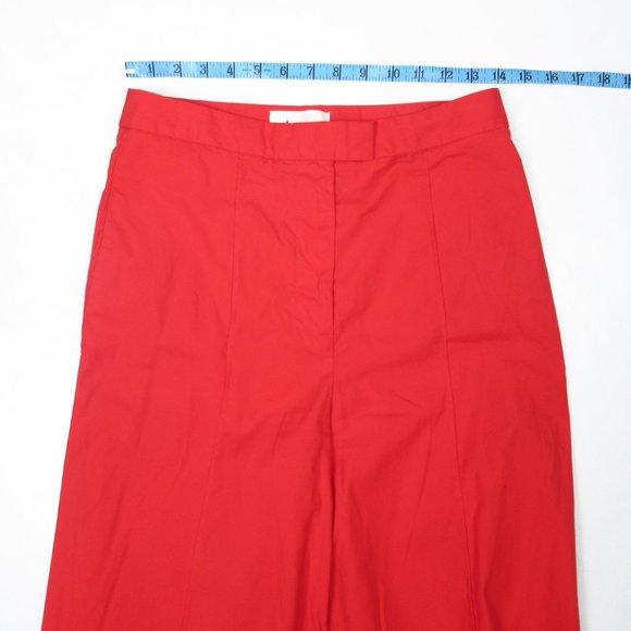 NWOT ❣️ Anthropologie Poplin Wide-Leg Pants Red - Size 4 - Picture 7 of 12